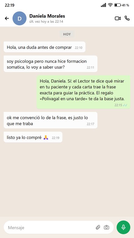 Mensaje de una terapeuta: no tenía formación somática