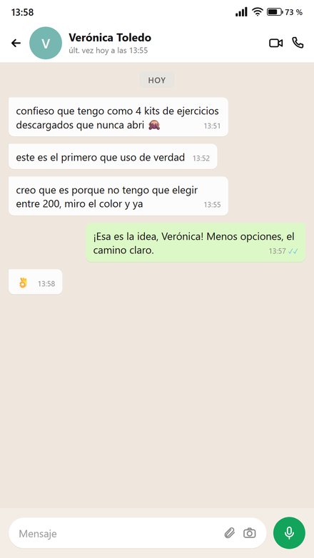 Mensaje de una terapeuta: tenía muchos materiales sin usar