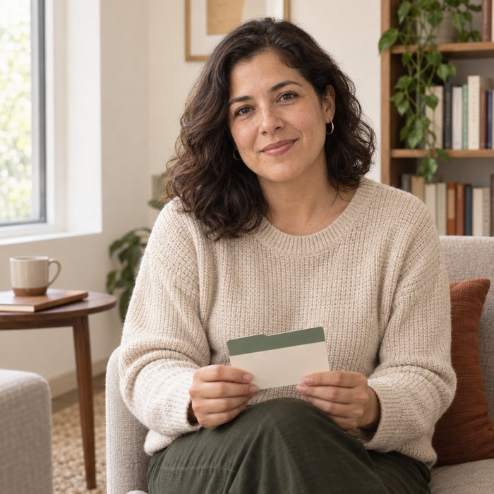 Valeria Ríos, terapeuta somática, en su consulta con el Mazo Vagal