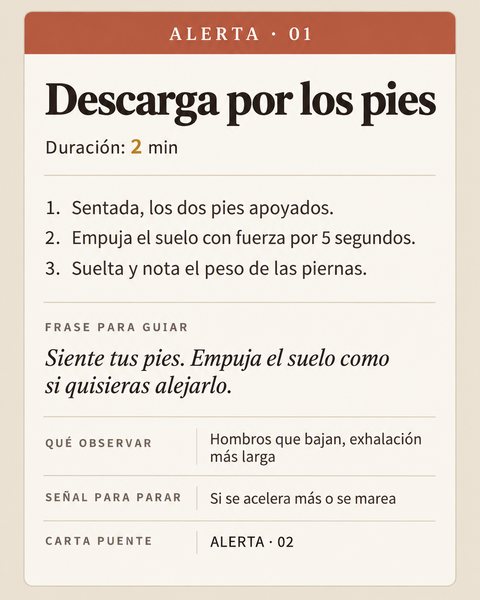 Carta roja Alerta 01: Descarga por los pies