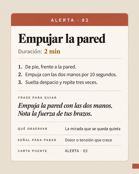 Carta roja Alerta 02: Empujar la pared