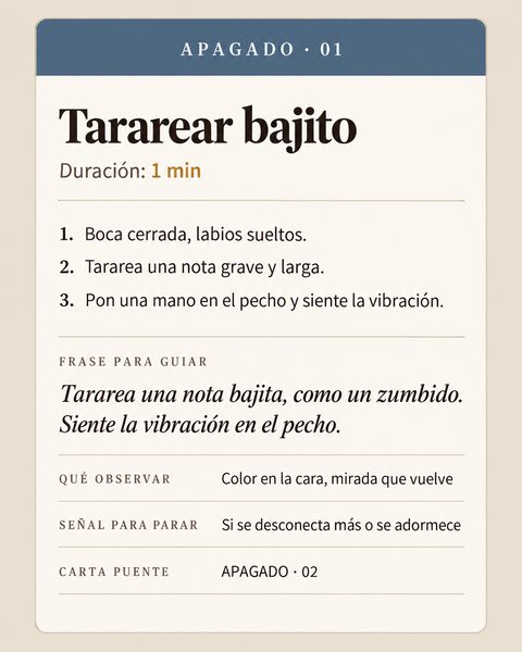 Carta azul Apagado 01: Tararear bajito